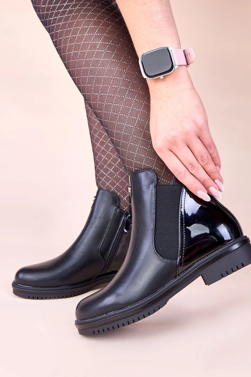 Melni matēti klasiskie zābaki ar...