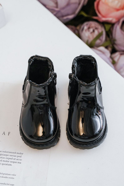 Bērnu apavi Laque siltināti Sieviešu puszābaki melnas krāsas Porky