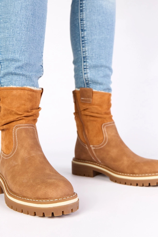 Brūni siltie zābaki ar rautu augšu...