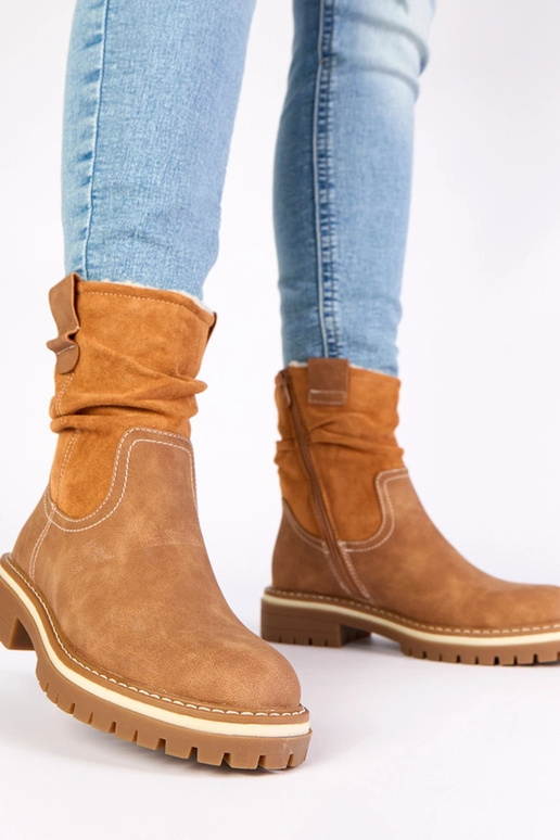 Brūni siltie zābaki ar rautu augšu...