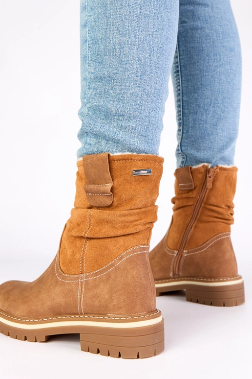 Brūni siltie zābaki ar rautu augšu...