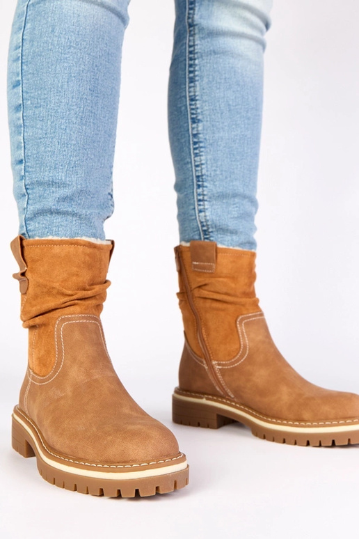 Brūni siltie zābaki ar rautu augšu...