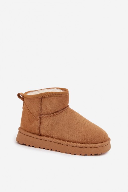 Bērnu/pusaudžu sniega zābaki, siltināti ar vilnu iekšpusē, Mireya, brūnā krāsā