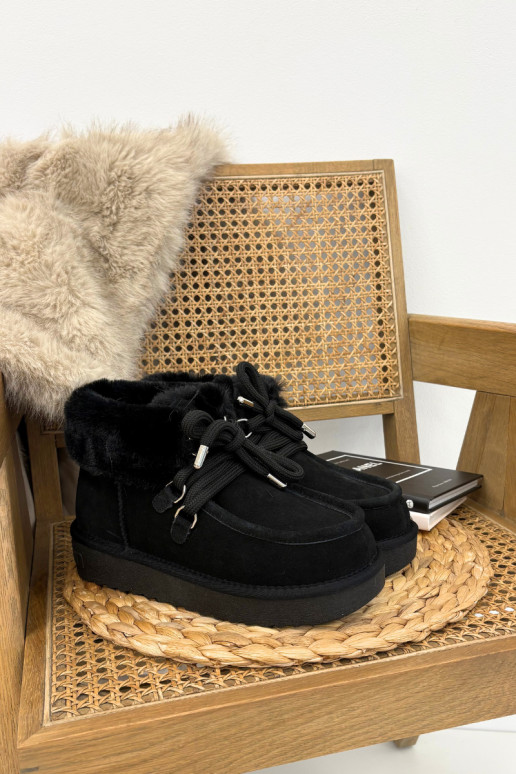 Melni sieviešu sniega zābaki no dabīgā zamša D.Franklin DFSH375006