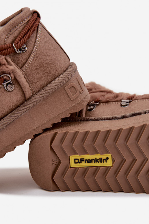 Brūni bērnu jauniešu sniega zābaki ar kažokādu D.Franklin DFSH370011