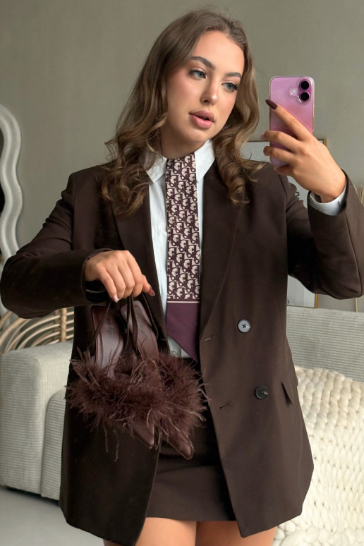 Augstpapēžu kurpes ar spalvām un atvērtu papēdi šokolādes krāsā Belice