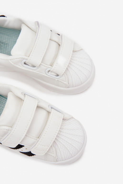 Bērnu sporta apavi Sneakers modeļa no mākslīgās ādas, baltā krāsā, Renel