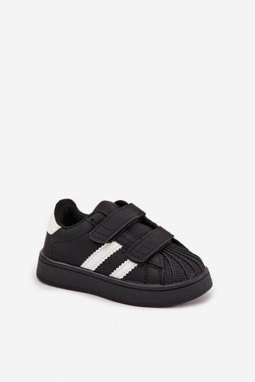 Bērnu sporta apavi Sneakers modeļa no mākslīgās ādas, melnā krāsā, Renel