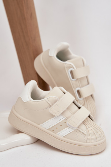 Bērnu sporta apavi Sneakers modeļa no mākslīgās ādas, smilšu krāsā, Renel
