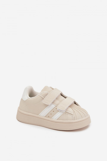 Bērnu sporta apavi Sneakers modeļa no mākslīgās ādas, smilšu krāsā, Renel 2