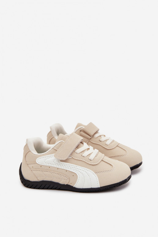 Bērnu sporta apavi ar lipīgu aizdari smilšu krāsā Perrin
