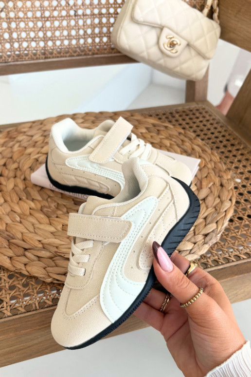 Bērnu sporta apavi ar lipīgu aizdari smilšu krāsā Perrin