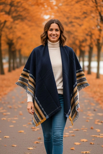 Tumši zils šalle ar...