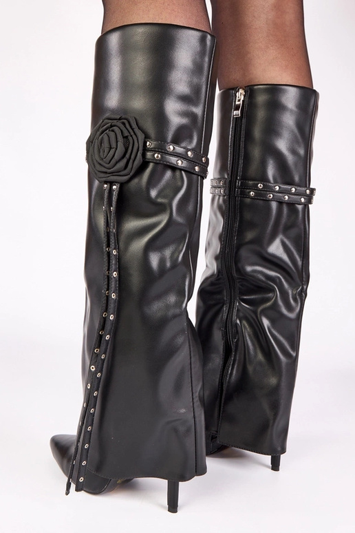 Melni zābaki uz augsta papēža ar...