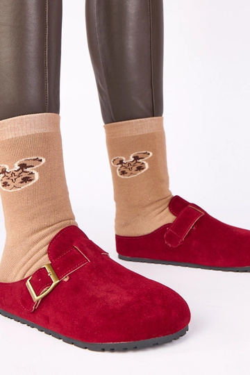 Bordo krāsas zābaki ar...