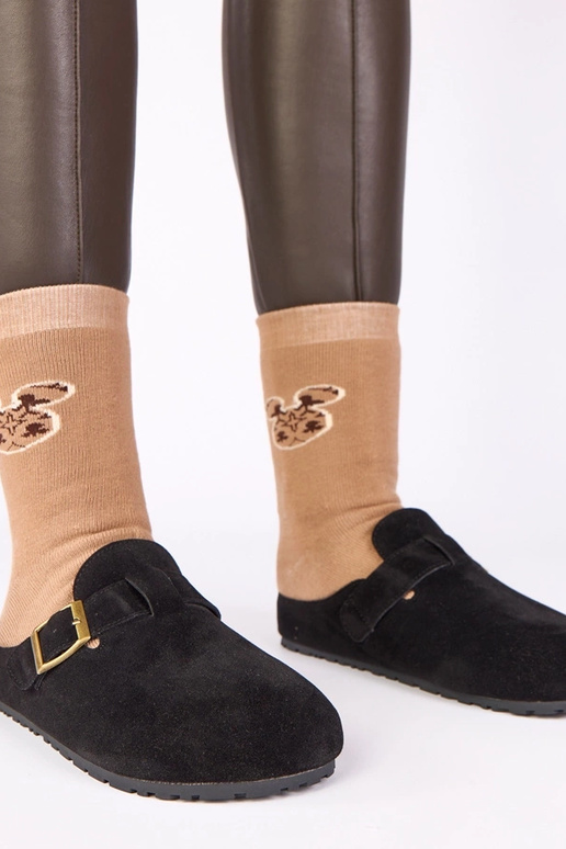 Melni zābaki ar dekoratīvu sprādzi...