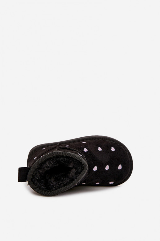 Bērnu sniega zābaki ar sirdīm, melnā krāsā Gracina