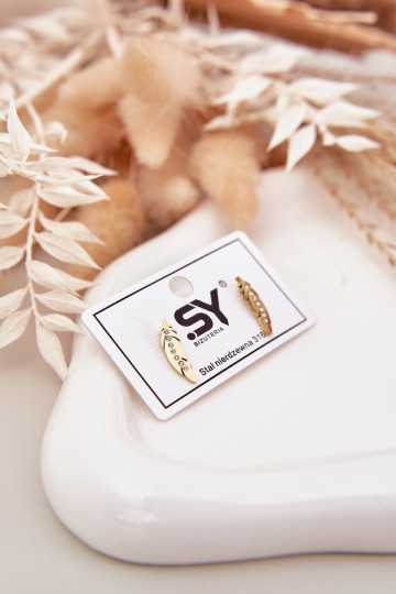 ar stilīgām detaļāmi Listki ar mirdzošiem spīdumiņiem Stal NierdzeInna Zelta krāsas 2