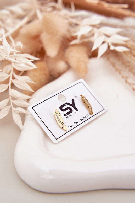 ar stilīgām detaļāmi Listki ar mirdzošiem spīdumiņiem Stal NierdzeInna Zelta krāsas