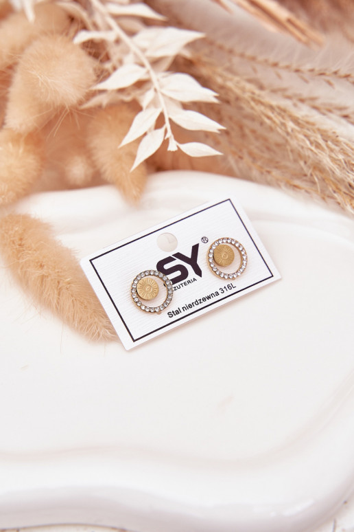 ar stilīgām detaļāmi no nerūsējošā tērauda Kółka ar mirdzošiem spīdumiņiem Zelta krāsas