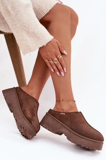 sniega apavi Sieviešu zemais ar platformu brūnas krāsas Yrenna