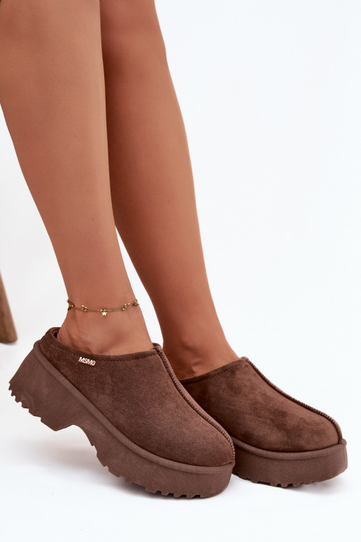 sniega apavi Sieviešu zemais ar platformu brūnas krāsas Yrenna