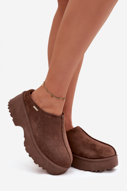 sniega apavi Sieviešu zemais ar platformu brūnas krāsas Yrenna