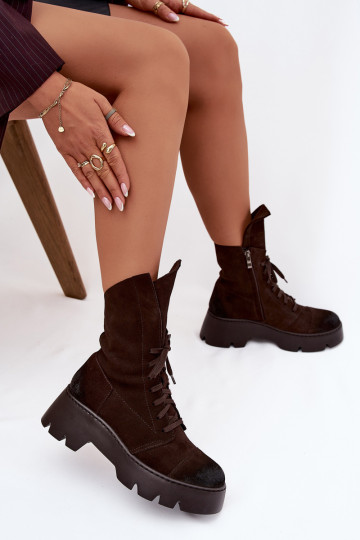 zābaki SieviešuIeslēgtsturalnego zamšādasu Zazoo 976 CzekoladoIne