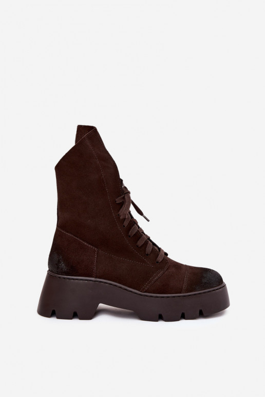 zābaki SieviešuIeslēgtsturalnego zamšādasu Zazoo 976 CzekoladoIne