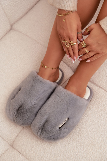 ar kažokādu Čības Sieviešu Pelēkas krāsas Belinna