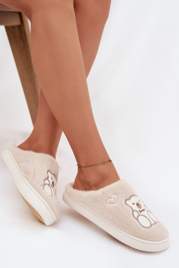 ar kažokādu Čības Ar Lāci smilšu krāsas Noralie