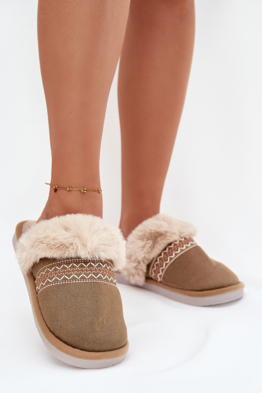 Čības Sieviešu ar kažokādu I Haftem Zaļas krāsas Devianne