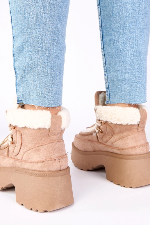 Tumši smilškrāsas sniega zābaki ar...