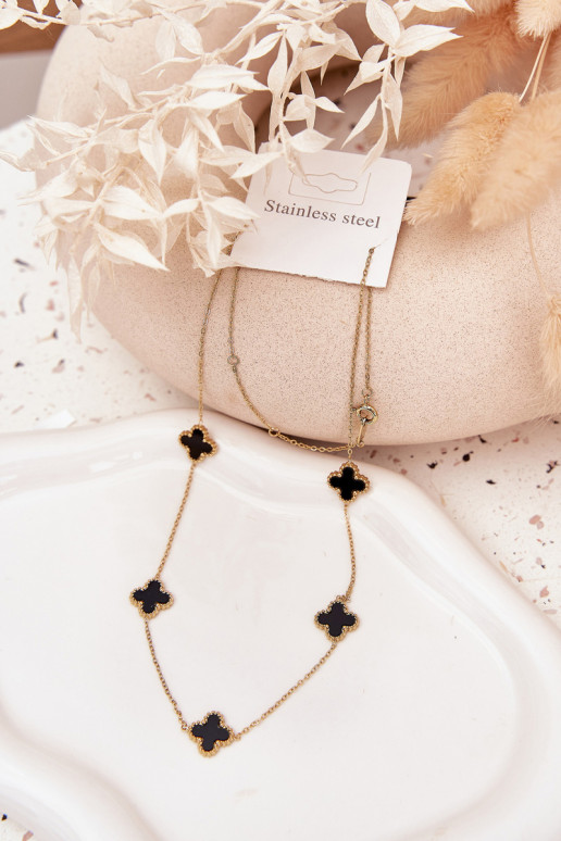 Ķēde no nerūsējošā tērauda Zelta krāsas-melnas krāsas