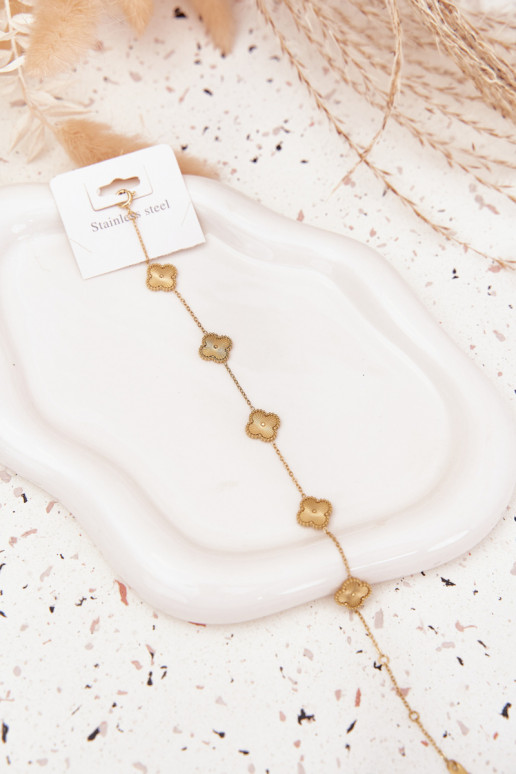 Aproce no nerūsējošā tēraudaZiedsuszkami Zelta krāsas