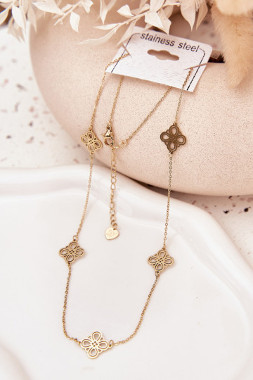 Kaklarota no nerūsējošā tērauda Zelta krāsas