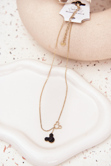 Ķēde no nerūsējošā tērauda pele Miki Zelta krāsas 2