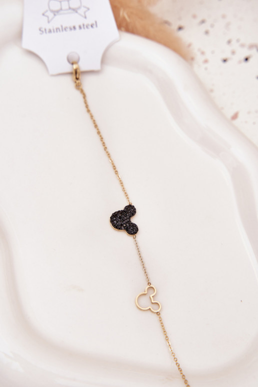 Aproce no nerūsējošā tērauda pele Miki Zelta krāsas