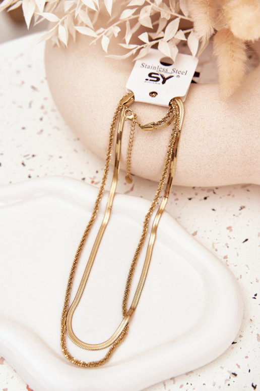 Kaklarota izgatavots no nerūsējošā tērauda Zelta krāsas