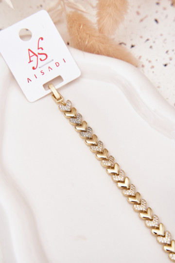 Aproce Sieviešu Sirdis ar mirdzošiem spīdumiņiem Zelta krāsas 2