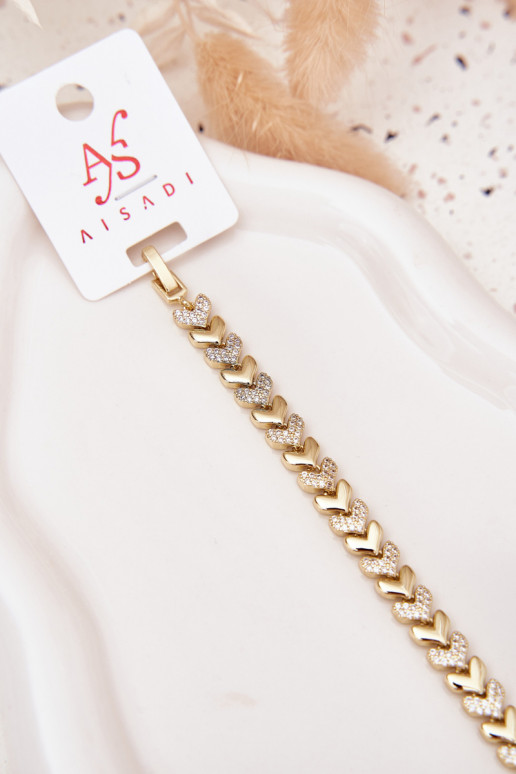 Aproce Sieviešu Sirdis ar mirdzošiem spīdumiņiem Zelta krāsas