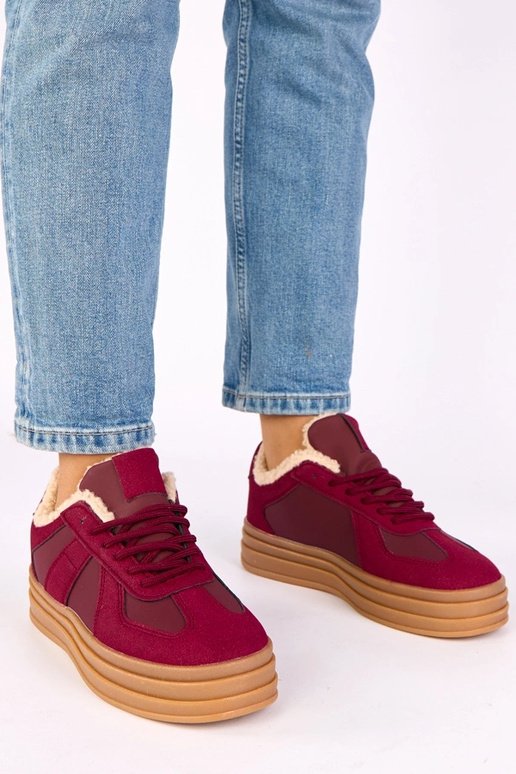 Bordo krāsas sporta apavi ar vilnu Kelsi