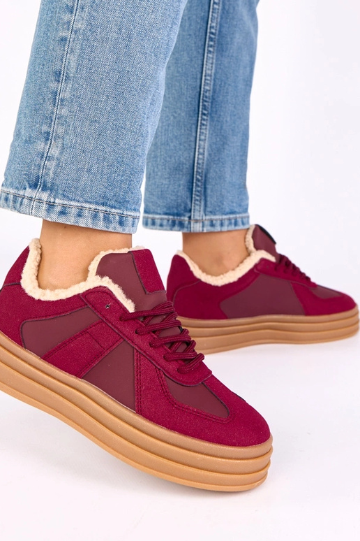 Bordo krāsas sporta apavi ar vilnu Kelsi