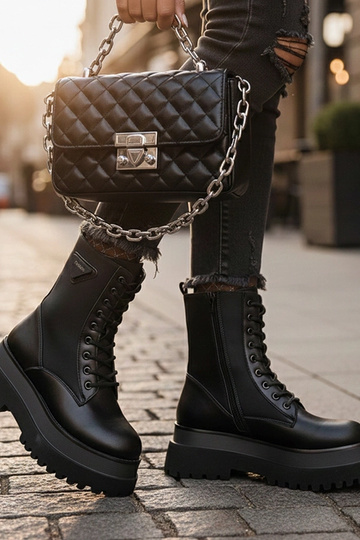 Melnas matētas zābaciņas uz... 2