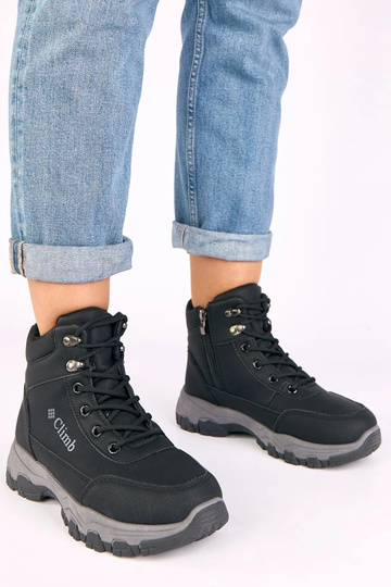 Melnas platformu zābaki Louie