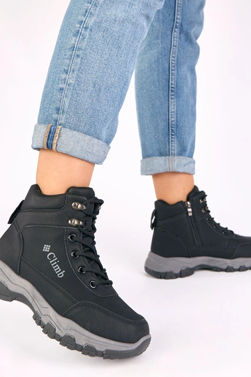 Melnas platformu zābaki Louie 2