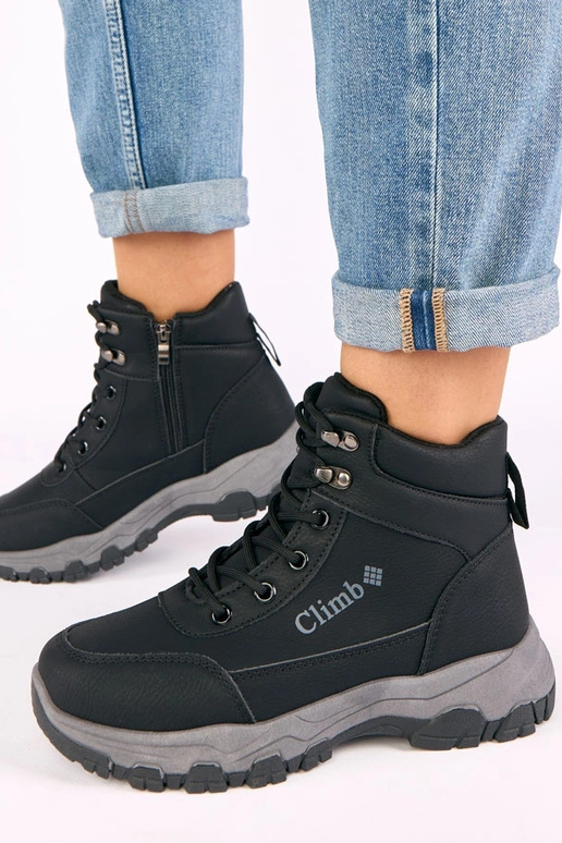 Melnas platformu zābaki Louie