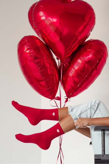 Zeķes Sieviešu Drobne Serduszko sarkanas krāsas