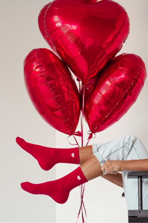 Zeķes Sieviešu Drobne Serduszko sarkanas krāsas