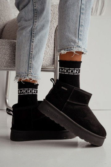 Zeķes Sieviešu Półfrotte UNIQUE Bez spiediena MOON melnas krāsas